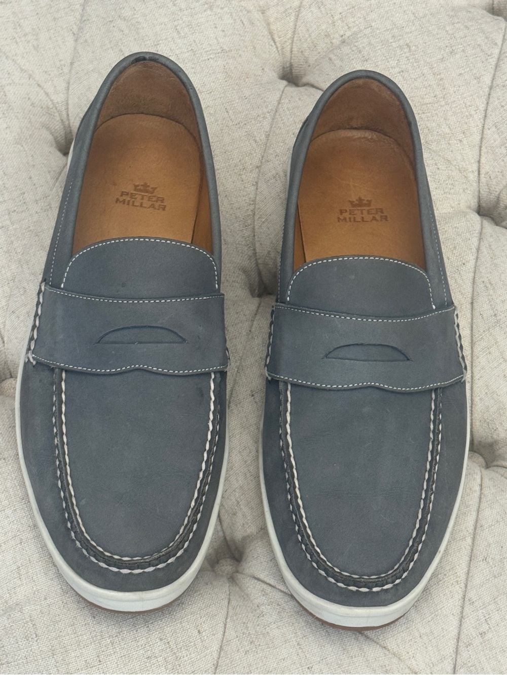 Peter Millar Nubuck Leather Penny Loafers Size 11
